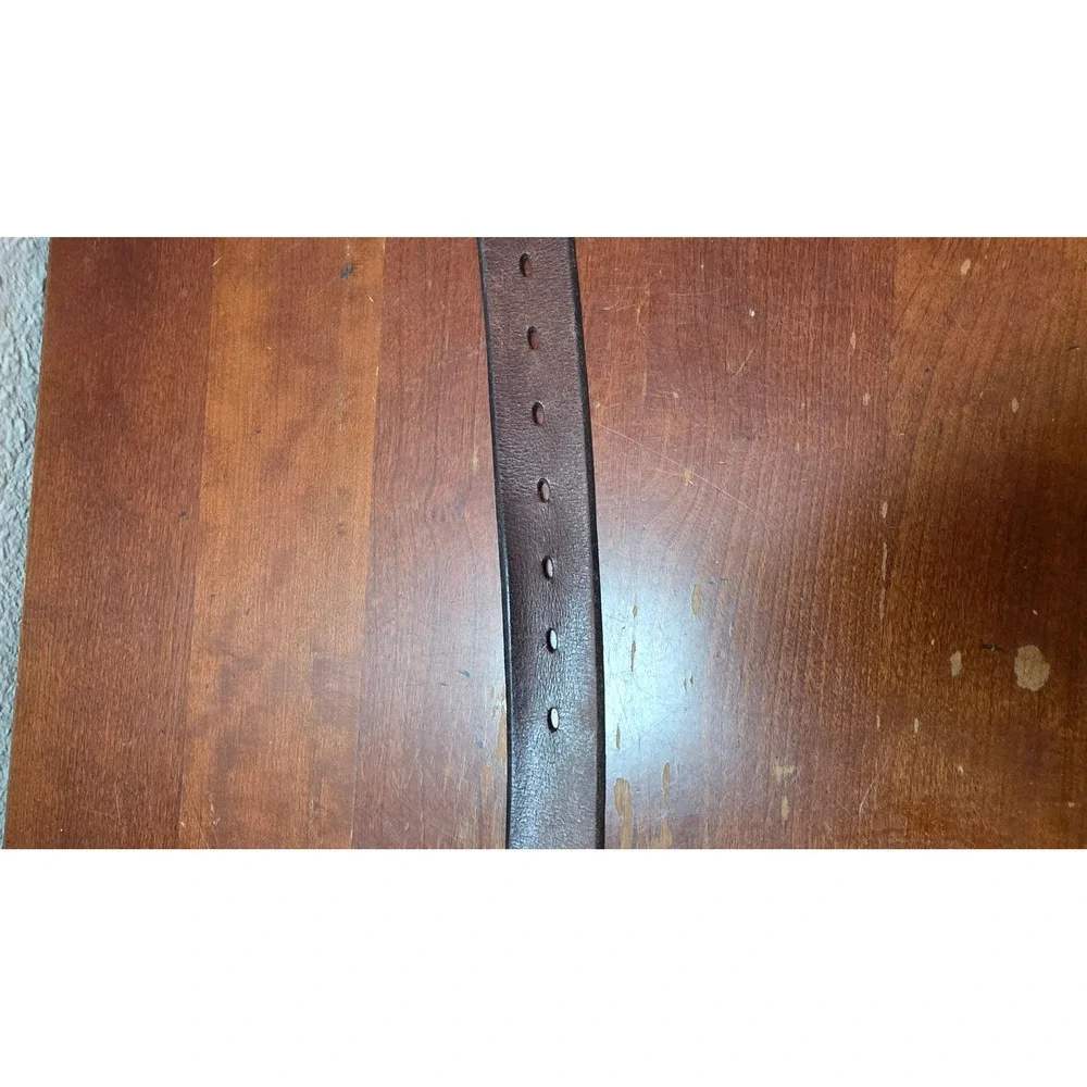 Levis‎ Leather Belt Mens XL Dark Brown Silver Buckle Casual Work Wear